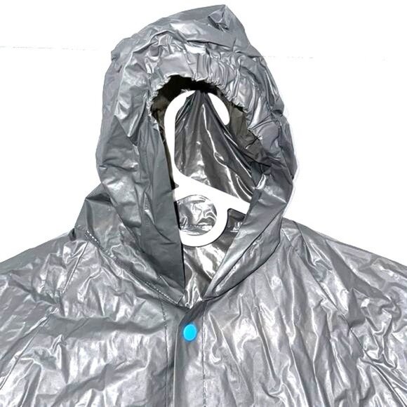 Kids Dinosaur Hooded Raincoat With Green T-Rex Print - Picture 2 of 7